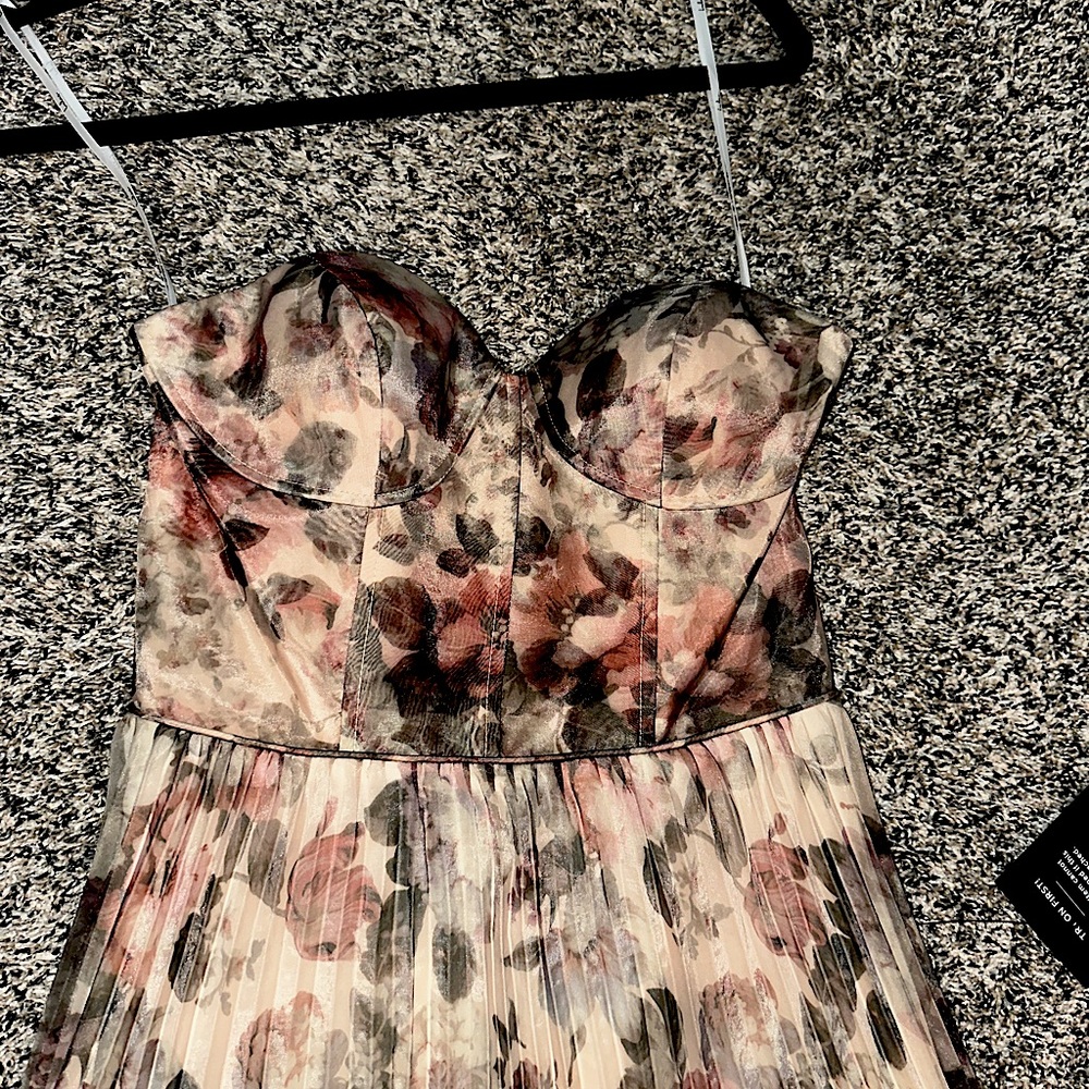Floral pleated gown